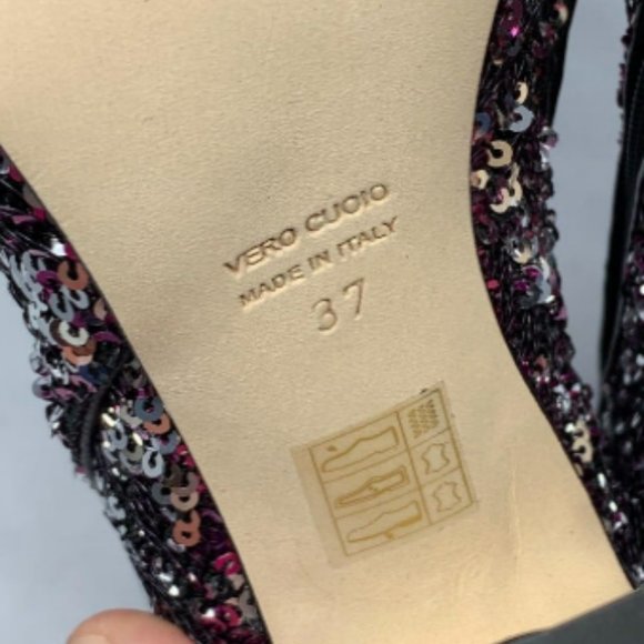 Paris Texas Pink Reversible Sequin Block Heel Ankle Booties Boho 6.5 - Picture 7 of 7